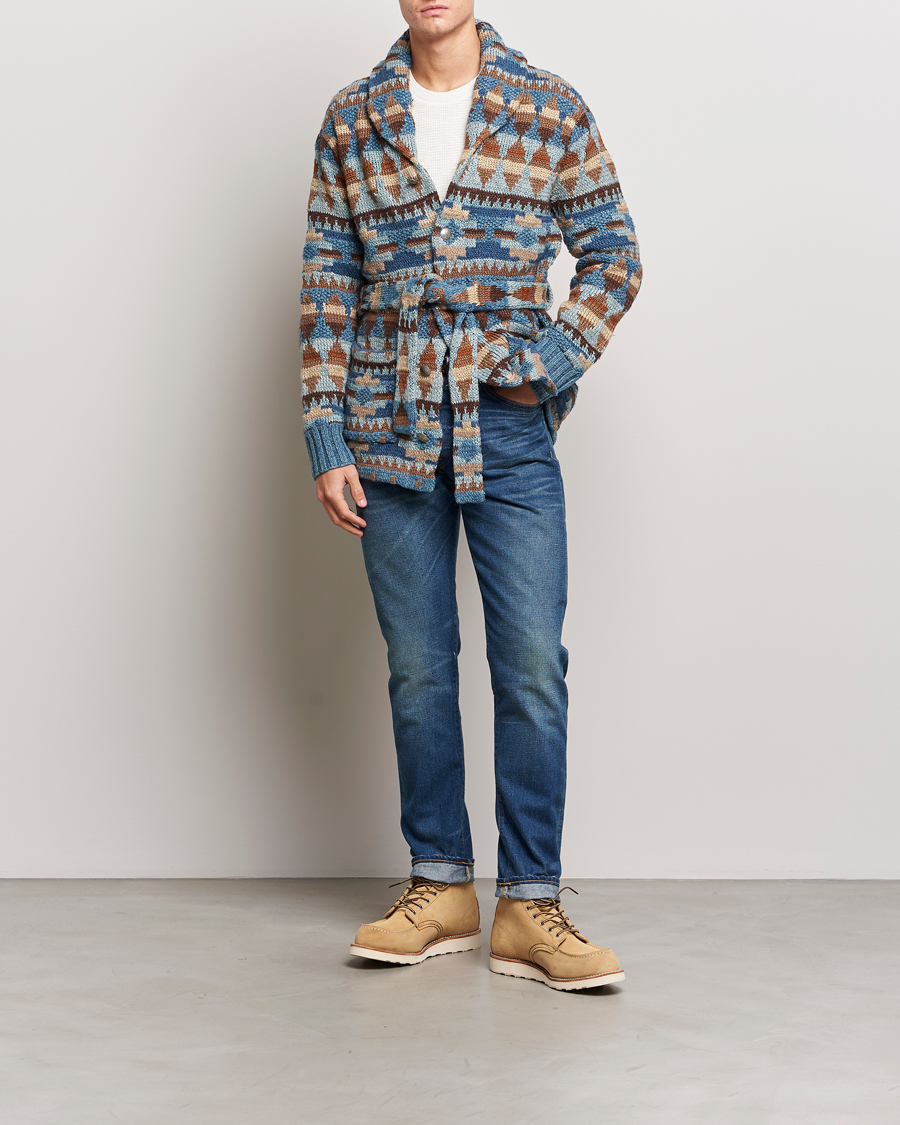 Herre | Gensere | RRL | Ranch Shawl Collar Cardigan Brown/Blue