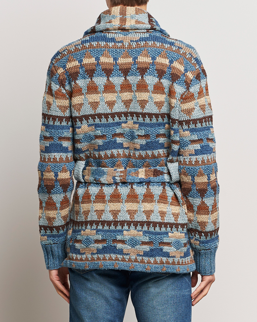 Herre | Gensere | RRL | Ranch Shawl Collar Cardigan Brown/Blue