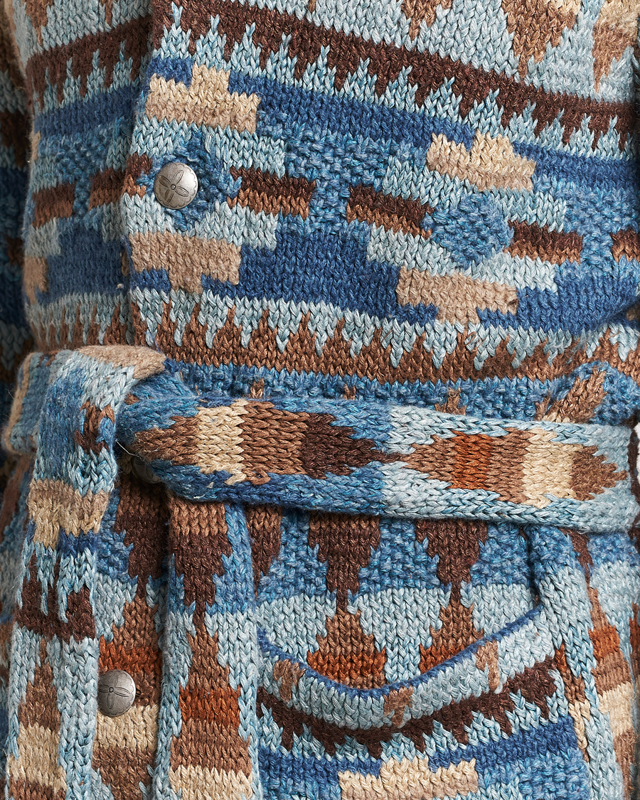 Herre | Gensere | RRL | Ranch Shawl Collar Cardigan Brown/Blue