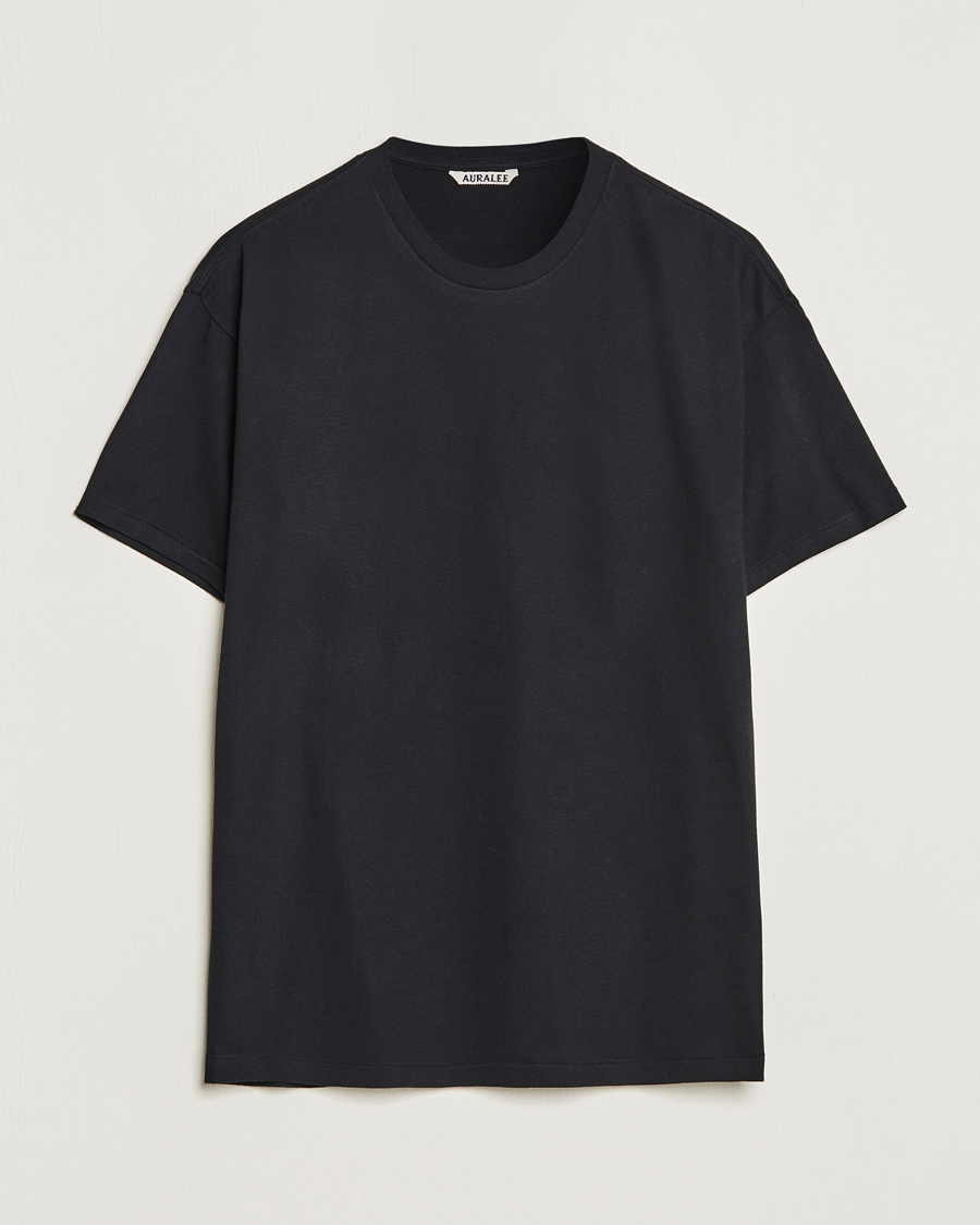 Herre | T-Shirts | Auralee | Seamless Crew Neck T-Shirt Black