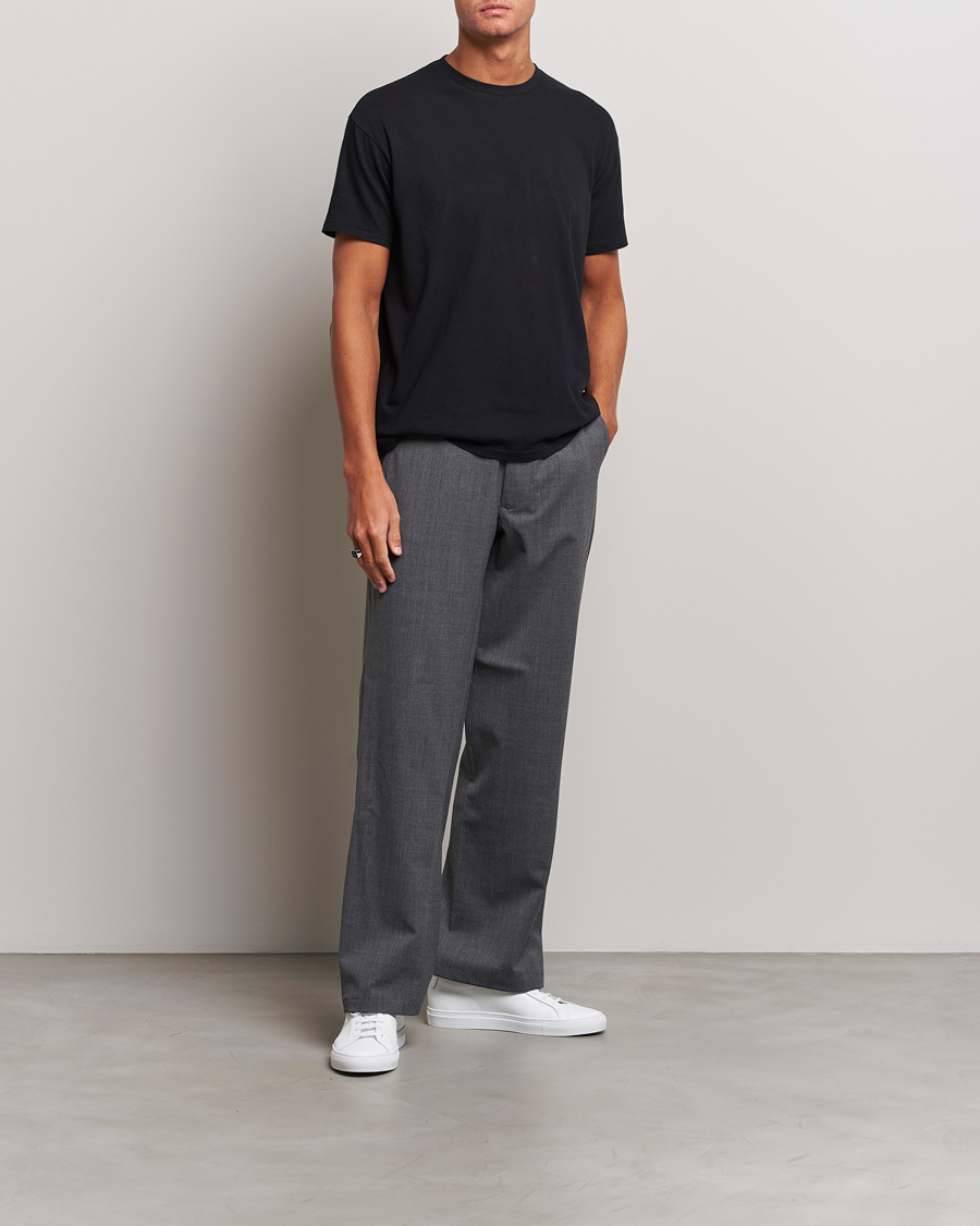 Herre | T-Shirts | Auralee | Seamless Crew Neck T-Shirt Black