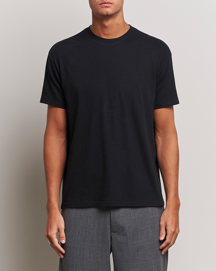 Herre | Kortermede t-shirts | Auralee | Seamless Crewneck T-Shirt Black