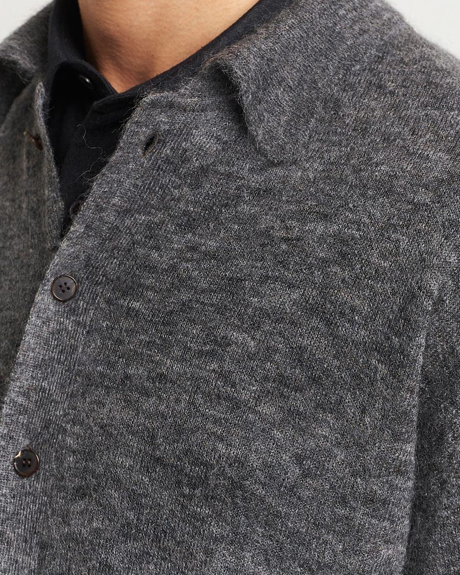Herre | Gensere | Auralee | Kid Mohair Knit Cardigan Charcoal