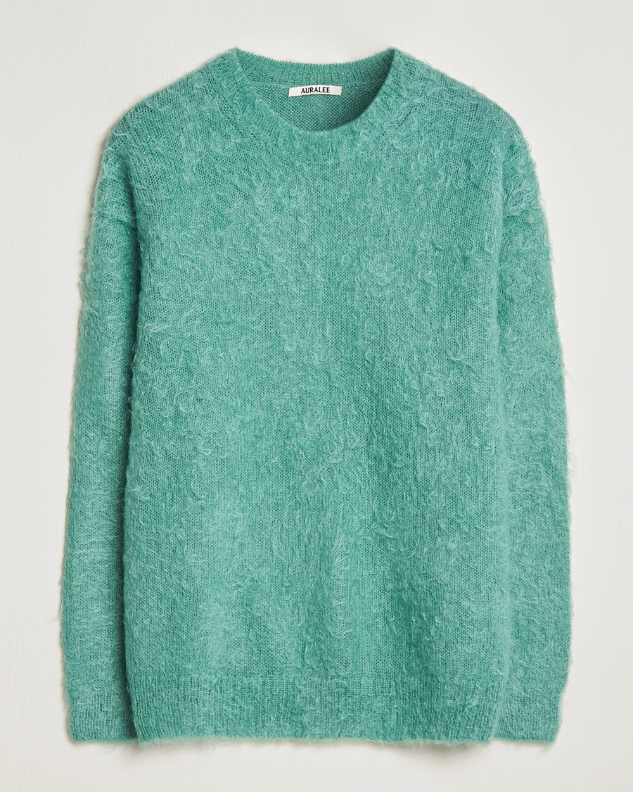 Herre | Gensere | Auralee | Brushed Mohair Pullover Jade Green