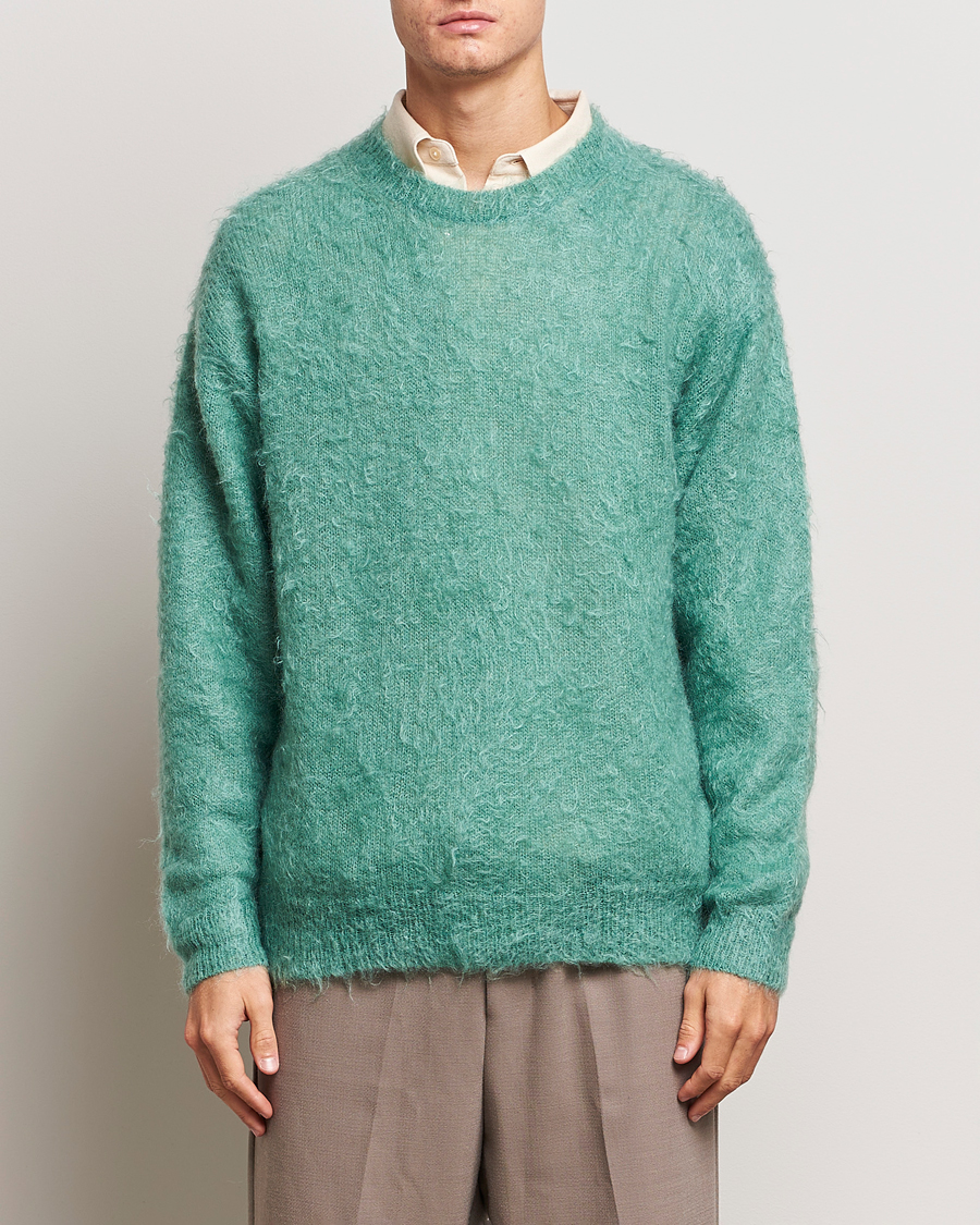 Herre | Gensere | Auralee | Brushed Mohair Pullover Jade Green