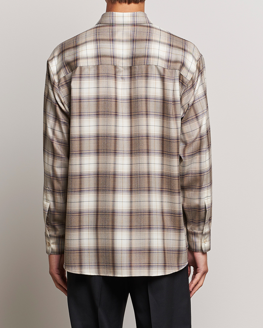 Herre | Skjorter | Auralee | Super Light Wool Shirt Brown Check