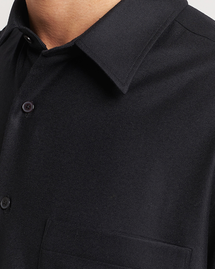 Herre | Skjorter | Auralee | Super Light Wool Shirt Black