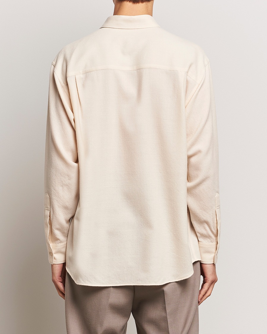 Herre | Skjorter | Auralee | Viyella Wool Shirt Ivory