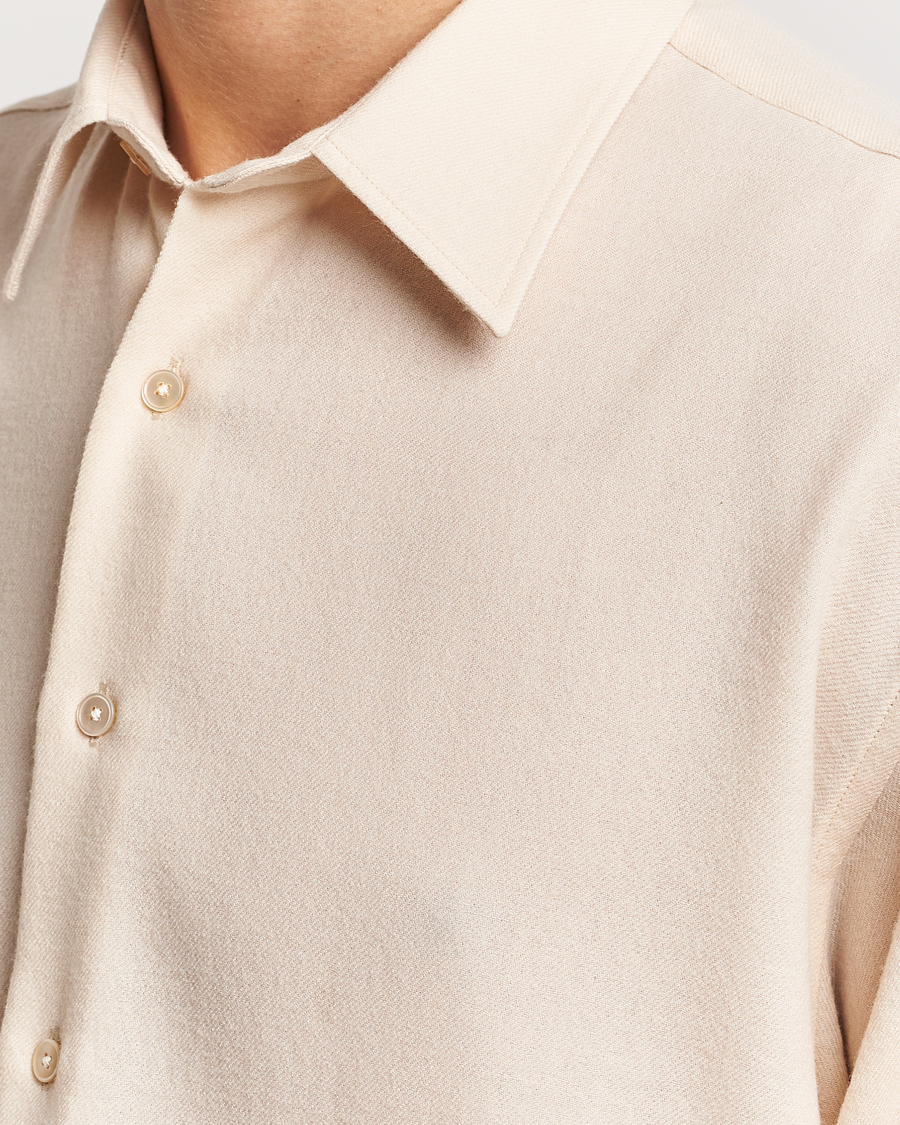 Herre | Skjorter | Auralee | Viyella Wool Shirt Ivory
