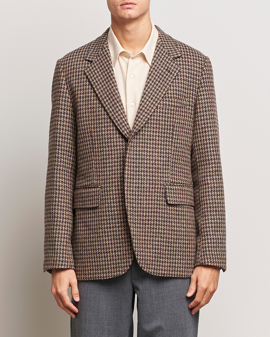 Herre | Nye produktbilder | Auralee | Houndstooth Wool Blazer Brown 