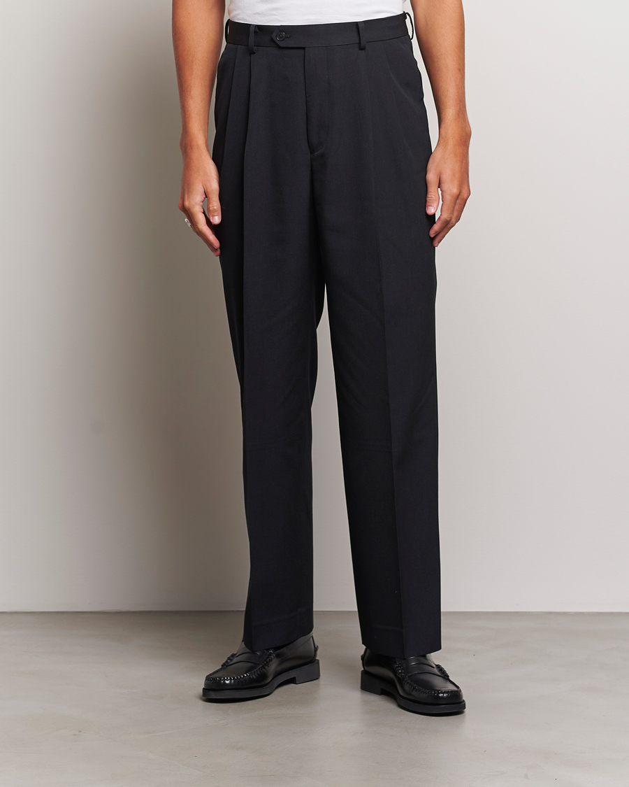 Herre | Bukser | Auralee | Wool Gabardine Slacks Black