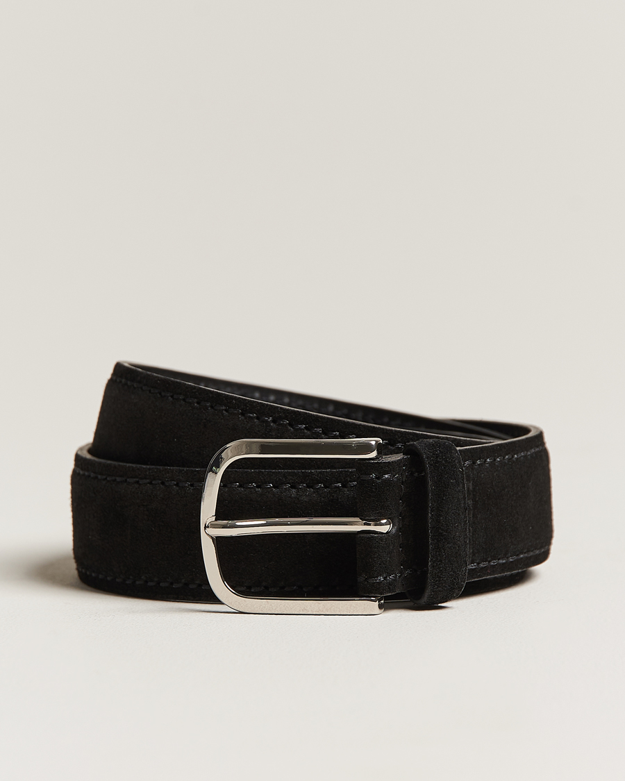 Herre | | Orciani | Suede Belt 3,5 cm Black