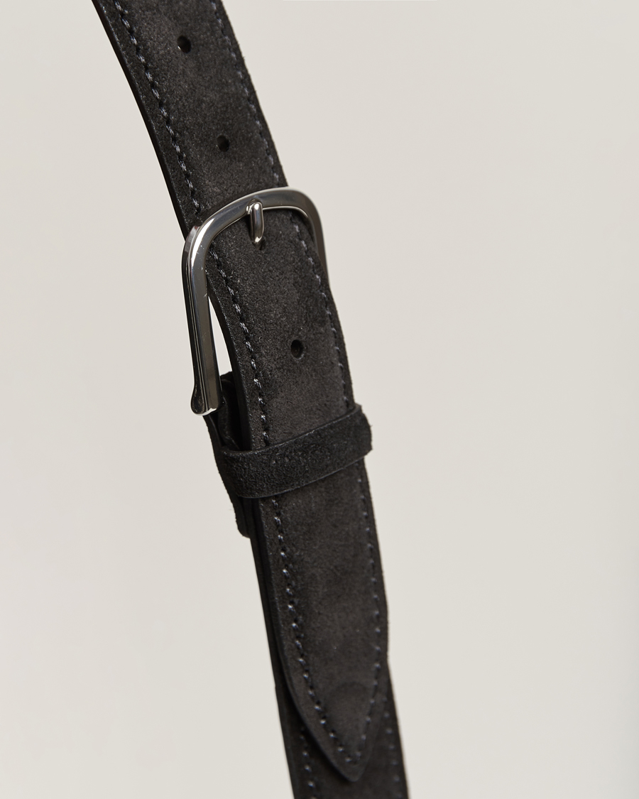 Herre | Orciani Suede Belt 3,5 cm Black | Orciani | Suede Belt 3,5 cm Black