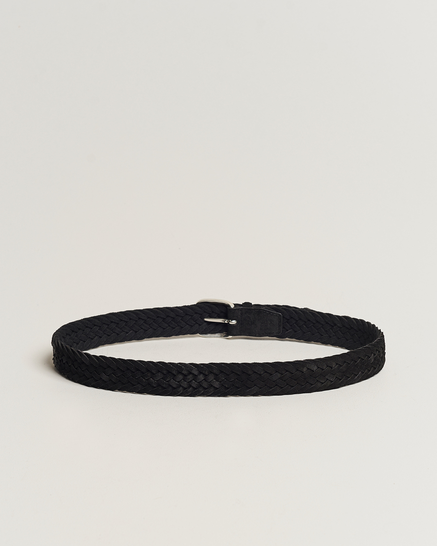 Herr |  | Orciani | Braided Suede Belt 3,5 cm Black