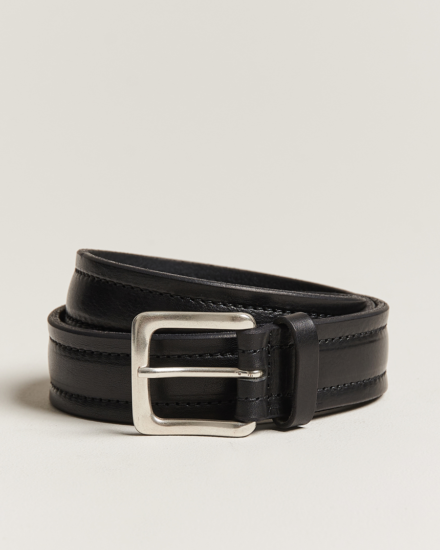 Herre | Orciani | Orciani | Vachetta Stitched Belt 3,5 cm Black
