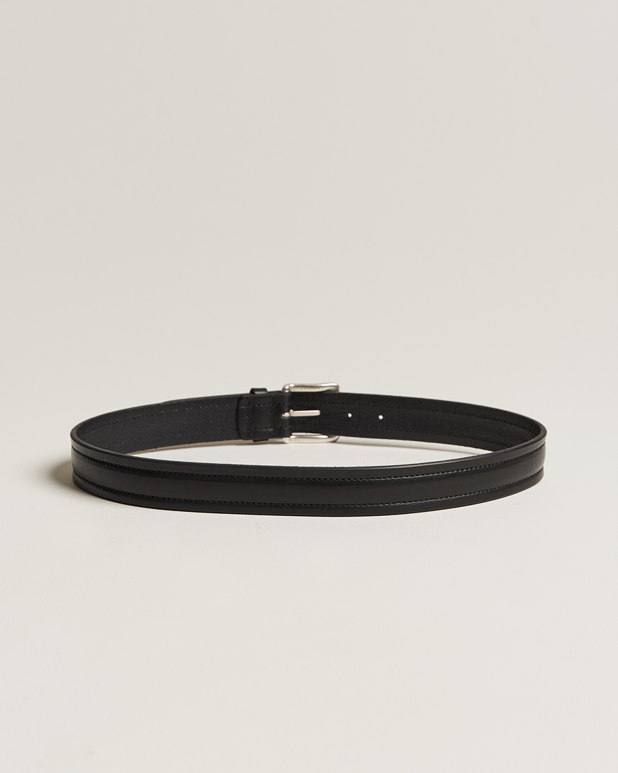Herre | Orciani | Orciani | Vachetta Stitched Belt 3,5 cm Black