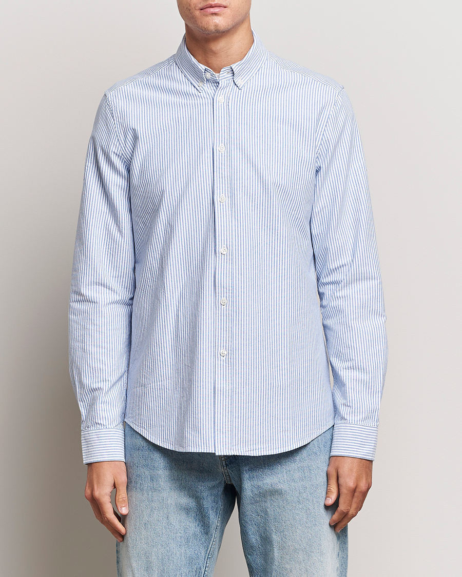 Herre | Klær | Samsøe Samsøe | Liam Striped Button Down Shirt  Blue/White