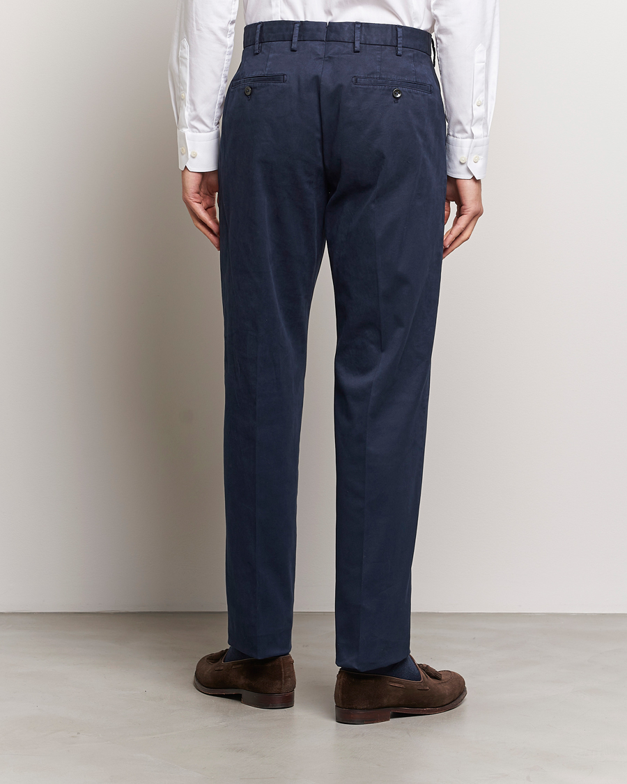 Herre | Bukser | Incotex | Straight Fit Cotton Chinos Navy