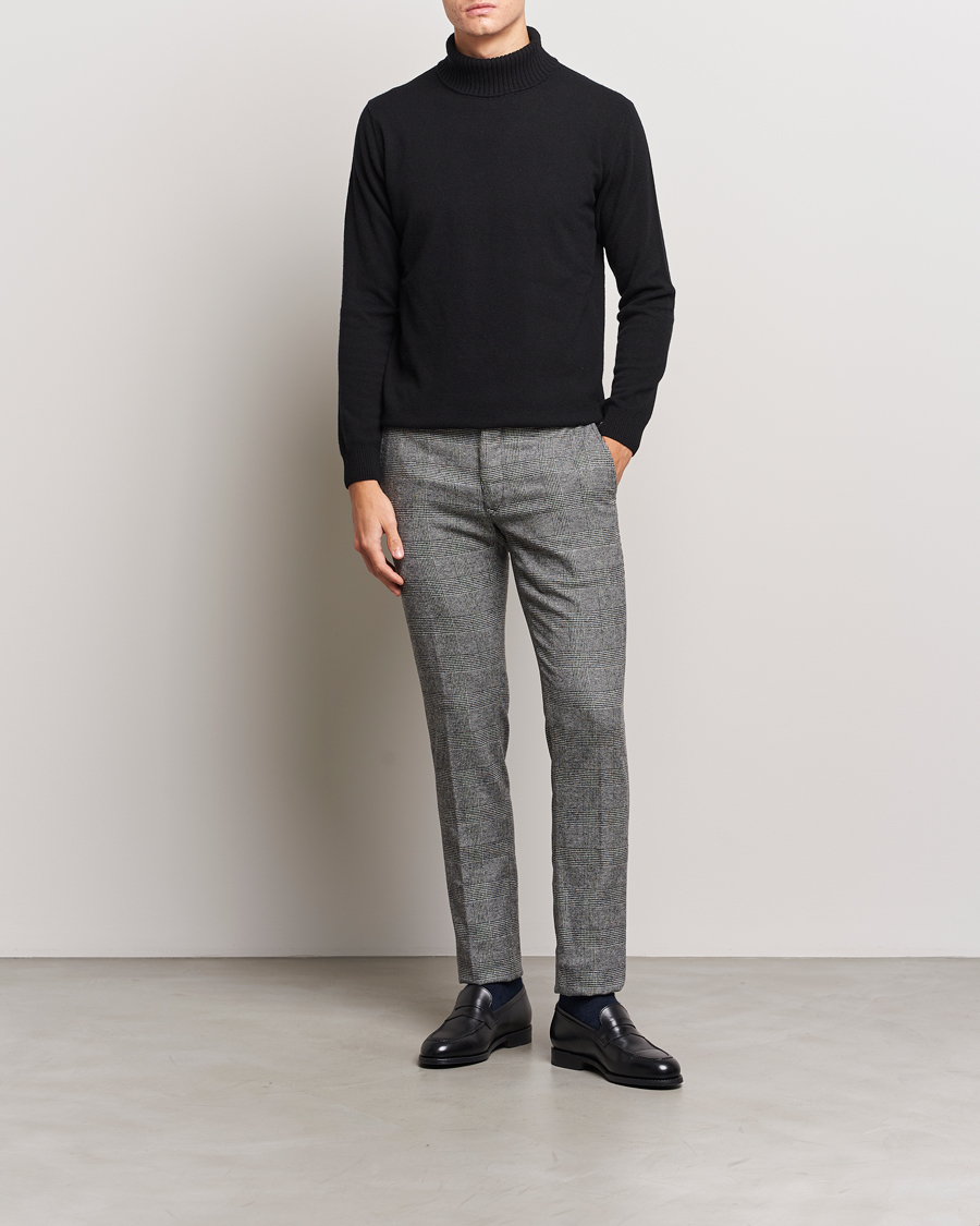 Herre | Bukser | Incotex | Slim Fit Prince Of Wales Check Pants Grey
