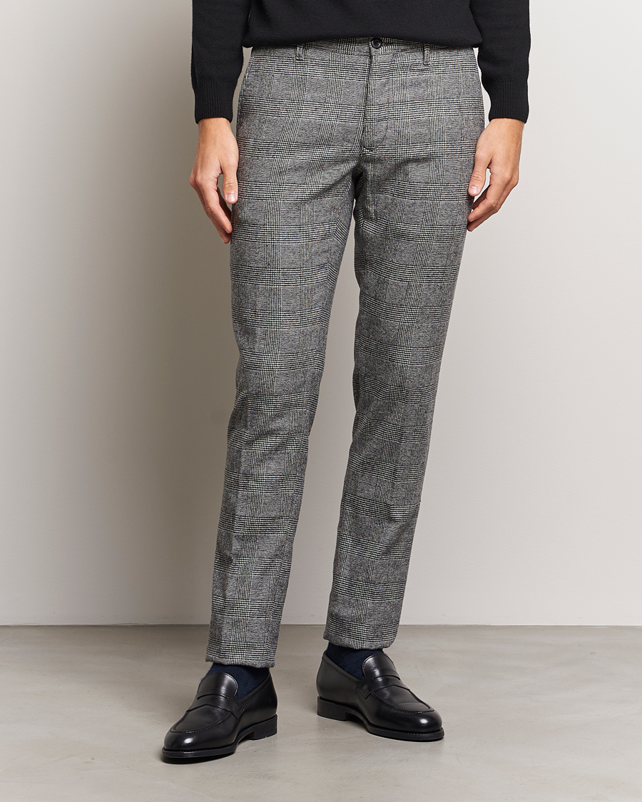 Herre | Bukser | Incotex | Slim Fit Prince Of Wales Check Pants Grey