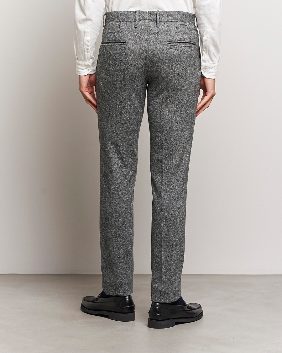 Herre | Bukser | Incotex | Slim Fit Washed Wool/Silk Slacks Grey Melange