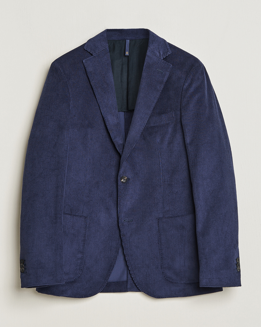 Herre | Dressjakker | Incotex | Montedoro Unconstructed Corduroy Blazer Navy