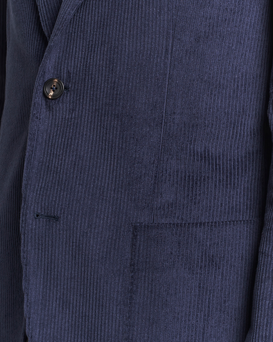 Herre | Dressjakker | Incotex | Montedoro Unconstructed Corduroy Blazer Navy