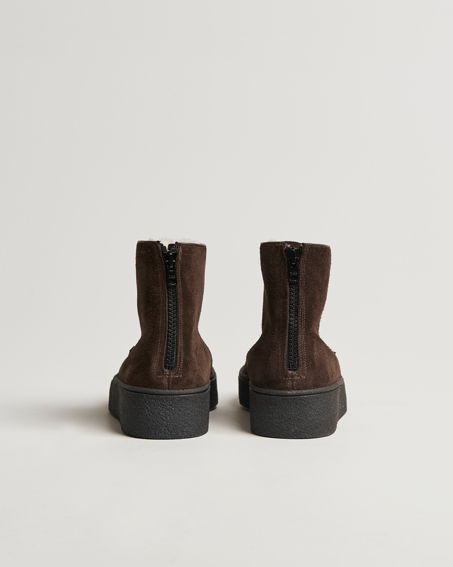 Herre | Støvler | Sanders | Sherling Lined Suede Curling Boot Chocolate