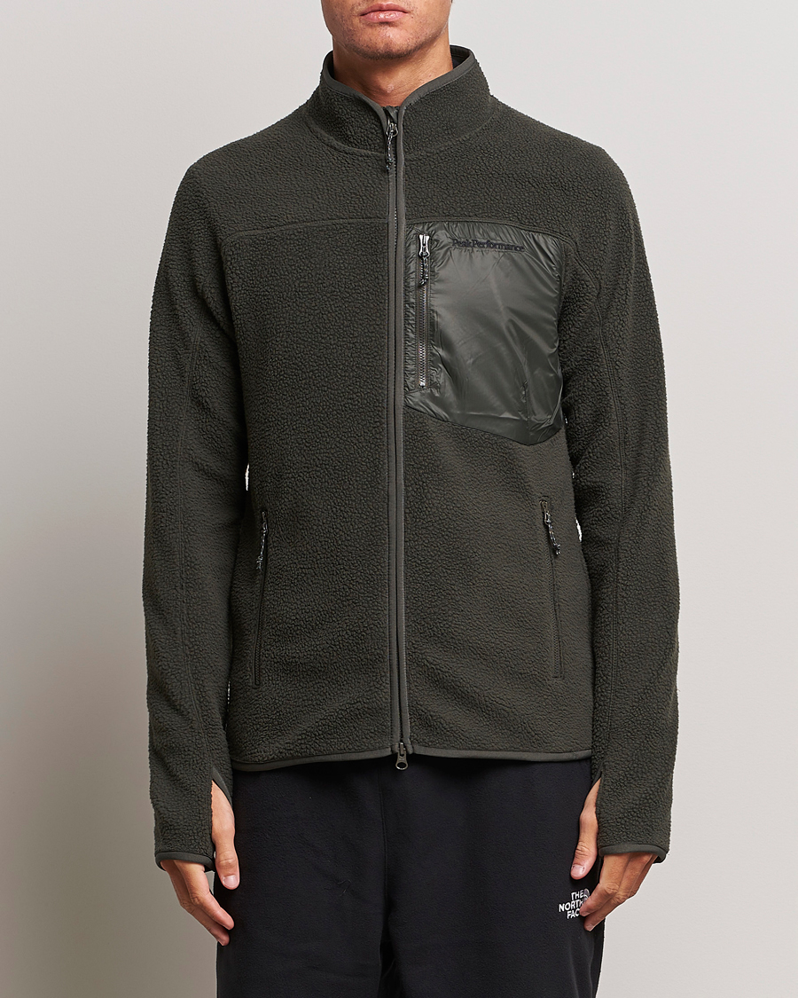 Herre |  | Peak Performance | Pile Full Zip Olive Extreme