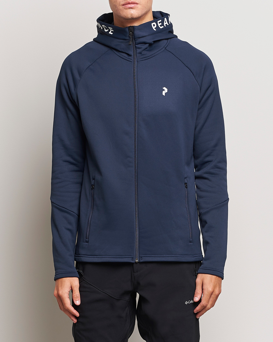 Herre |  | Peak Performance | Rider Hooded Full Zip Blue Shadow