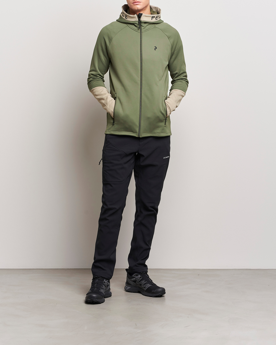 Herre | Gensere | Peak Performance | Rider Hooded Full Zip Pine Needle/Avid Beige