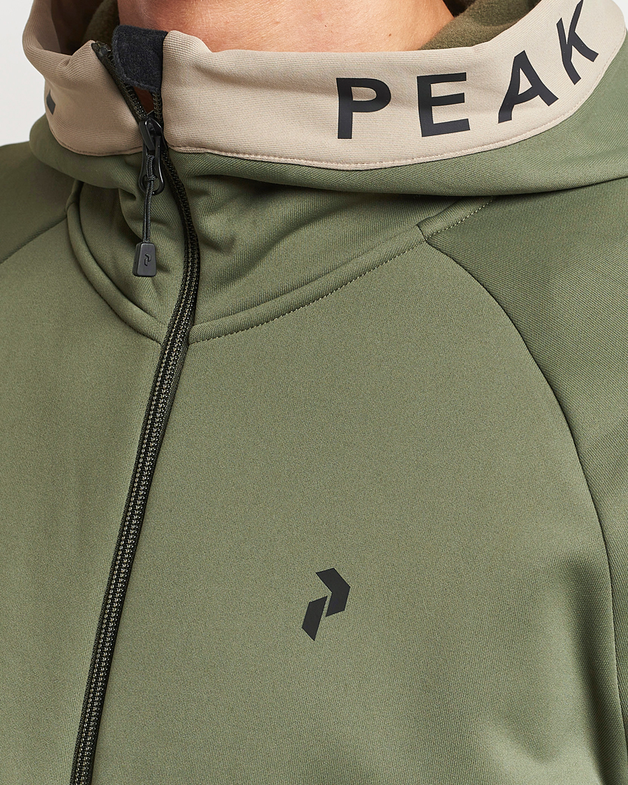 Herre | Gensere | Peak Performance | Rider Hooded Full Zip Pine Needle/Avid Beige