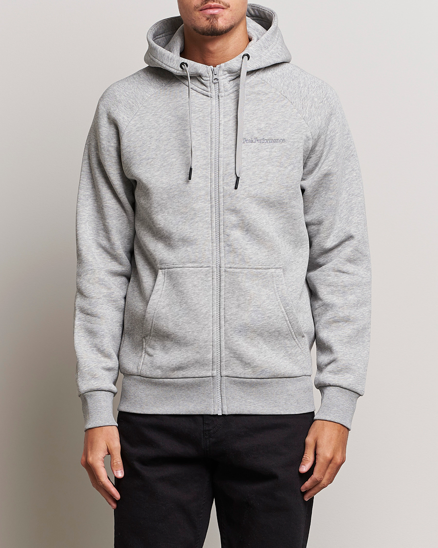 Herre |  | Peak Performance | Original Logo Full Zip Hoodie Grey Melange