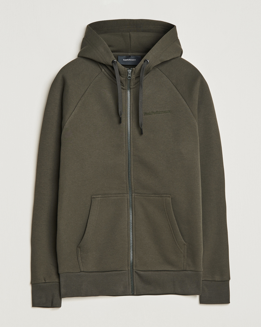 Herre | Gensere | Peak Performance | Original Logo Full Zip Hoodie Olive Extreme