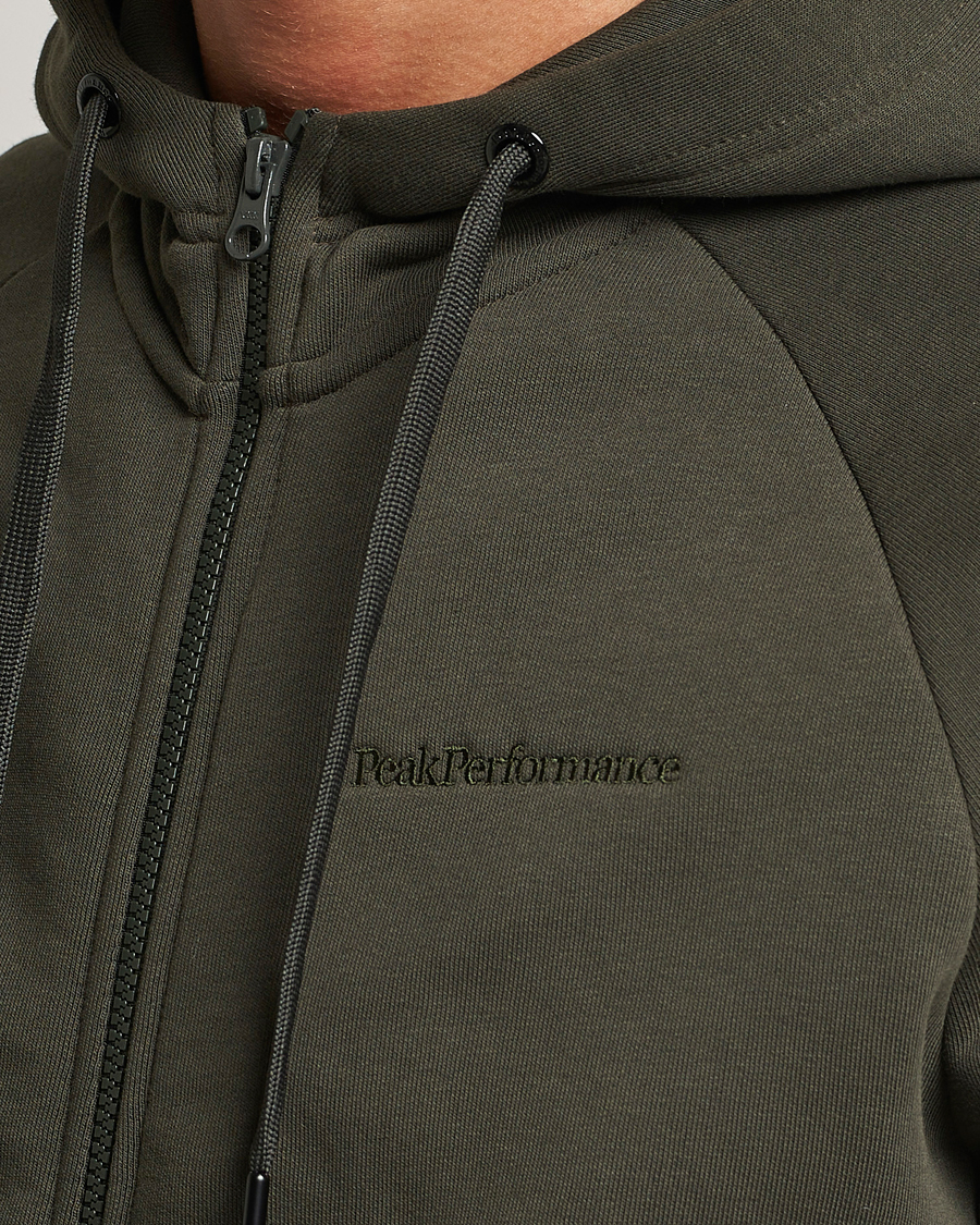 Herre | Gensere | Peak Performance | Original Logo Full Zip Hoodie Olive Extreme