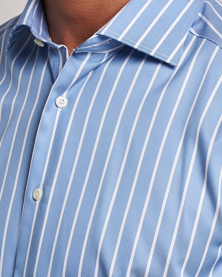 Herre | Skjorter | Stenströms | Slimline Striped Cut Away Shirt Blue