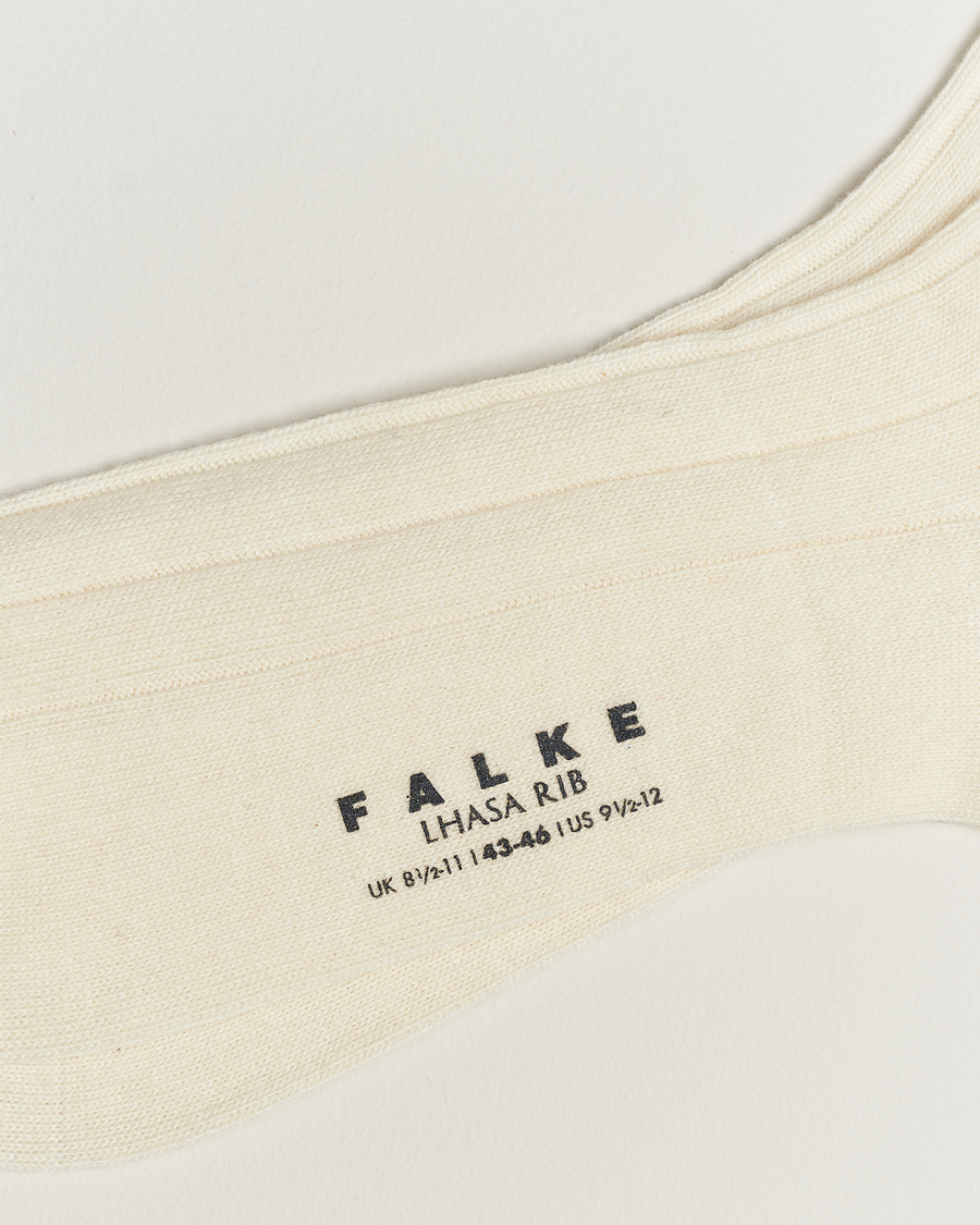 Herre | Undertøy | Falke | Lhasa Cashmere Socks Pearl White