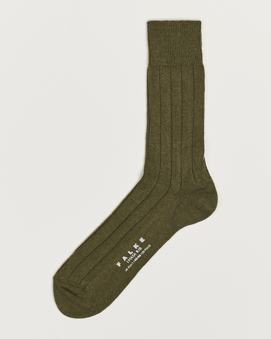 Herre |  | Falke | Lhasa Cashmere Socks Artichoke Green