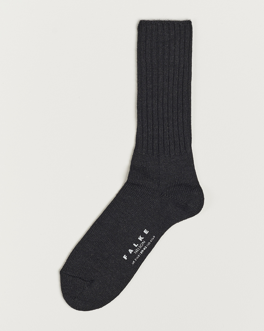 Herre | Undertøy | Falke | Nelson Wool Boot Sock Anthracite Melange