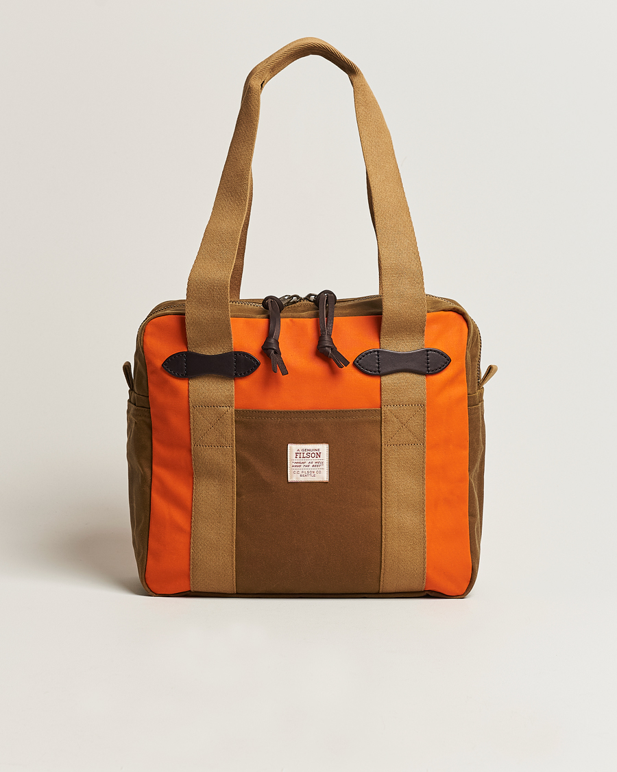 Herre | Filson Tin Cloth Tote Bag Dark Tan/Flame | Filson | Tin Cloth Tote Bag Dark Tan/Flame
