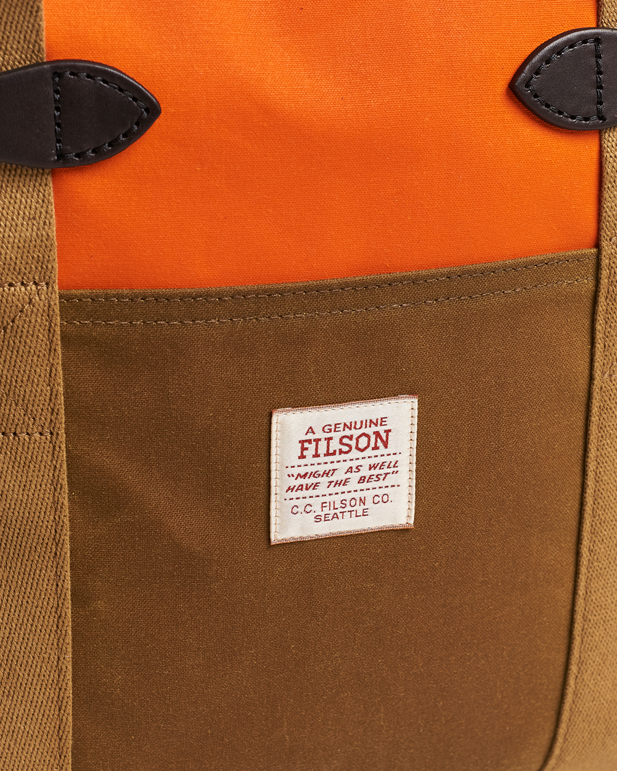 Herre | Filson Tin Cloth Tote Bag Dark Tan/Flame | Filson | Tin Cloth Tote Bag Dark Tan/Flame