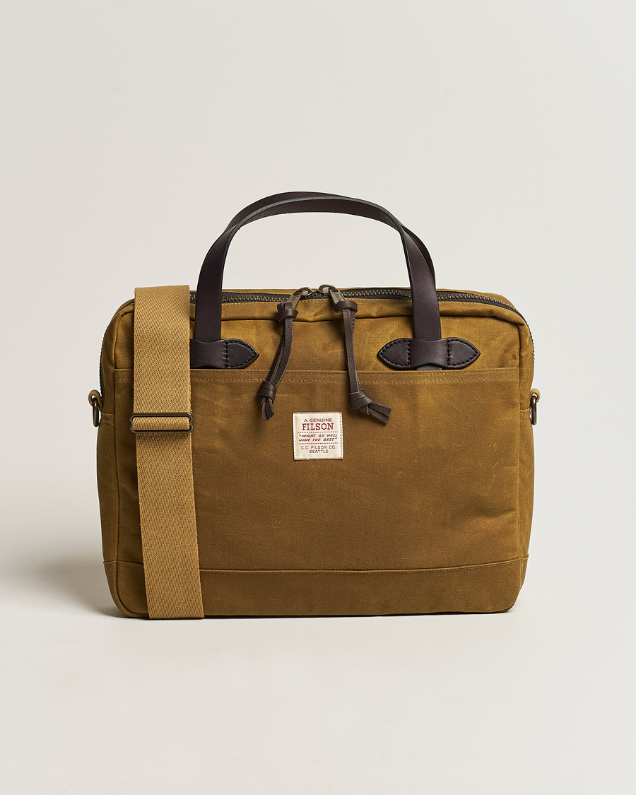 Herre | Vesker | Filson | Tin Cloth Compact Briefcase Dark Tan