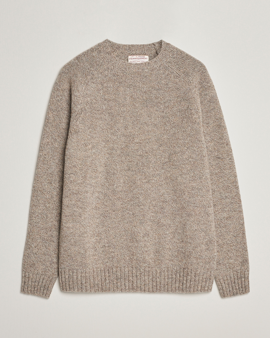 Herre | Gensere | Filson | Irish Wool 5-Guage Knitted Sweater Natural/Brown