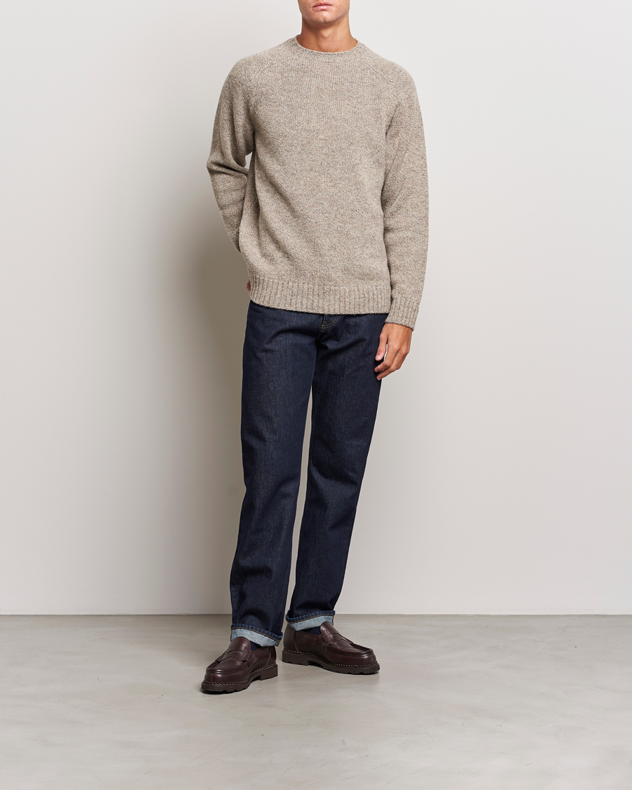 Herre | Gensere | Filson | Irish Wool 5-Guage Knitted Sweater Natural/Brown