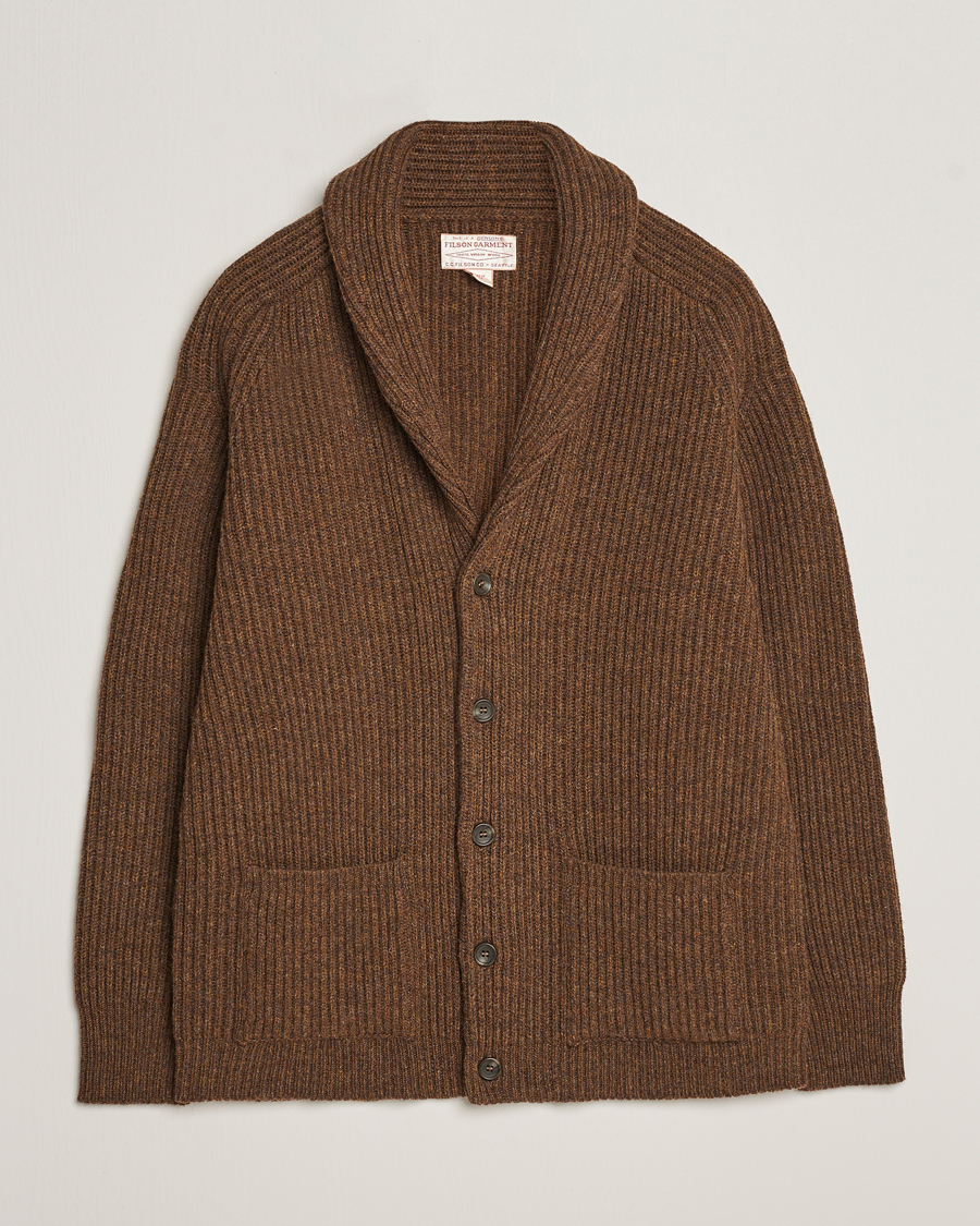 Herre | Gensere | Filson | Bristol Wool Cardigan Brown Heather