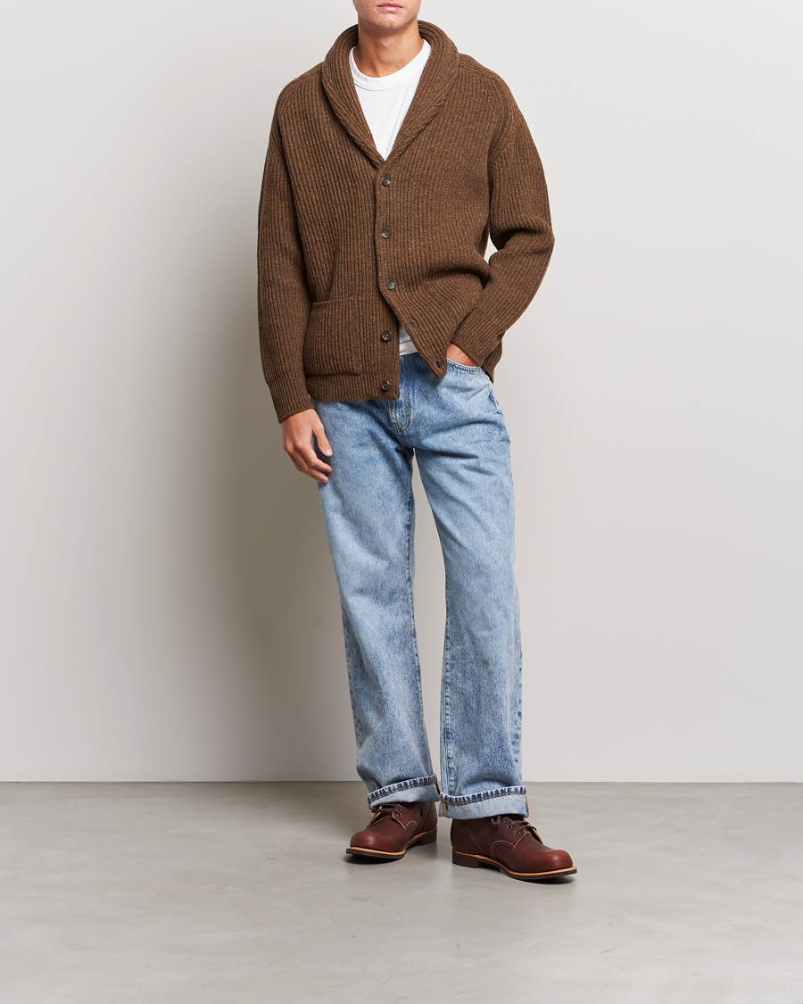 Herre | Gensere | Filson | Bristol Wool Cardigan Brown Heather