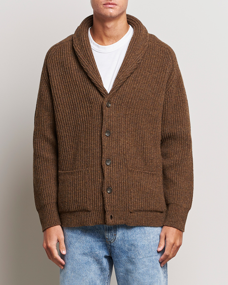 Herre | Gensere | Filson | Bristol Wool Cardigan Brown Heather