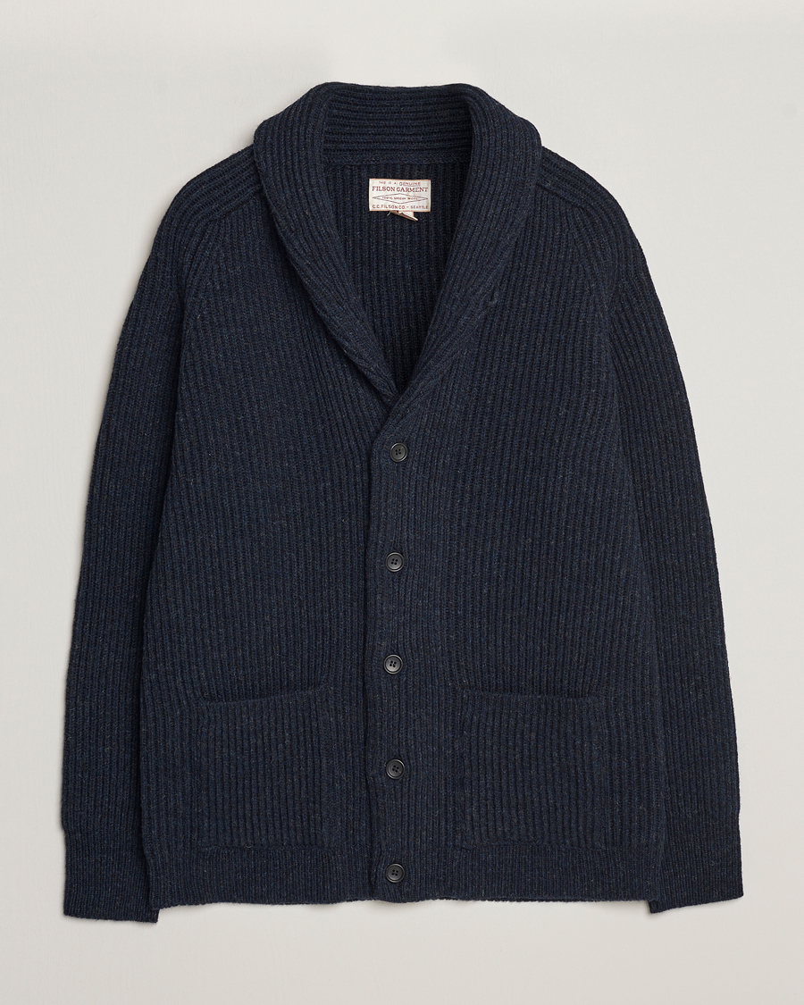 Herre | Gensere | Filson | Bristol Wool Cardigan Dark Navy Heather