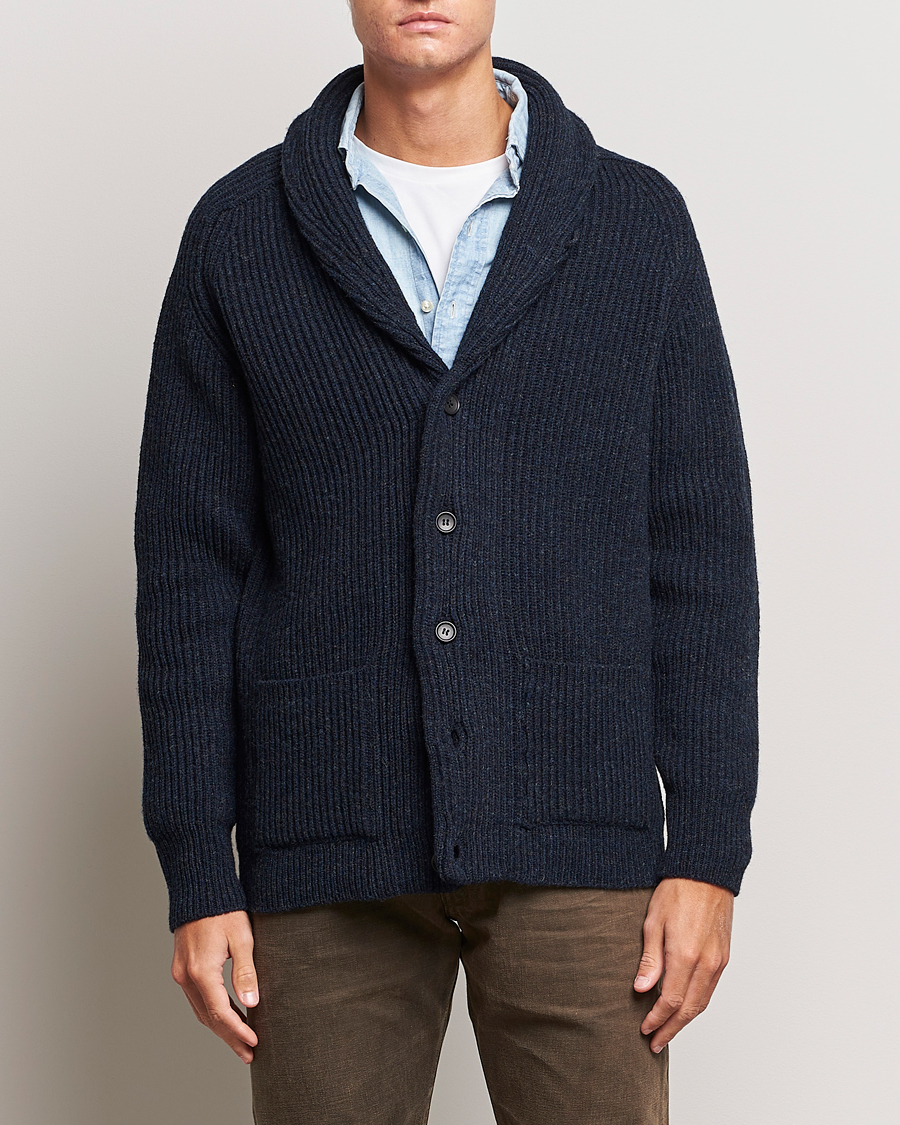 Herre | Gensere | Filson | Bristol Wool Cardigan Dark Navy Heather