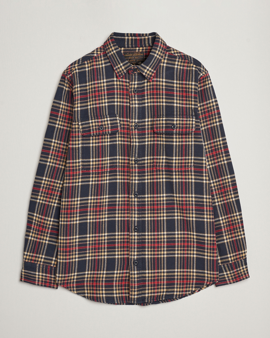 Herre | Filson | Filson | Vintage Flannel Work Shirt Navy/Ivory Red